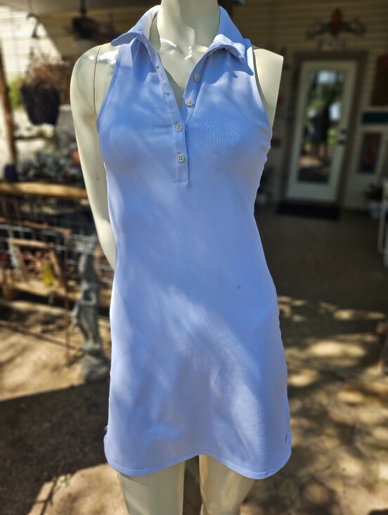 ALO Yoga Dresses & Skirts - Alo Yoga Charmed Point Collar Sleeveless Pale Blue Tennis Dress size XS Stain